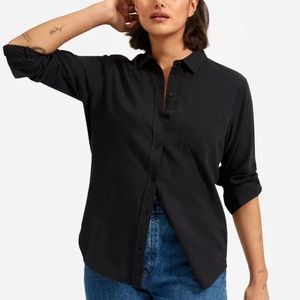 Everlane relaxed gauze shirt black size 6
